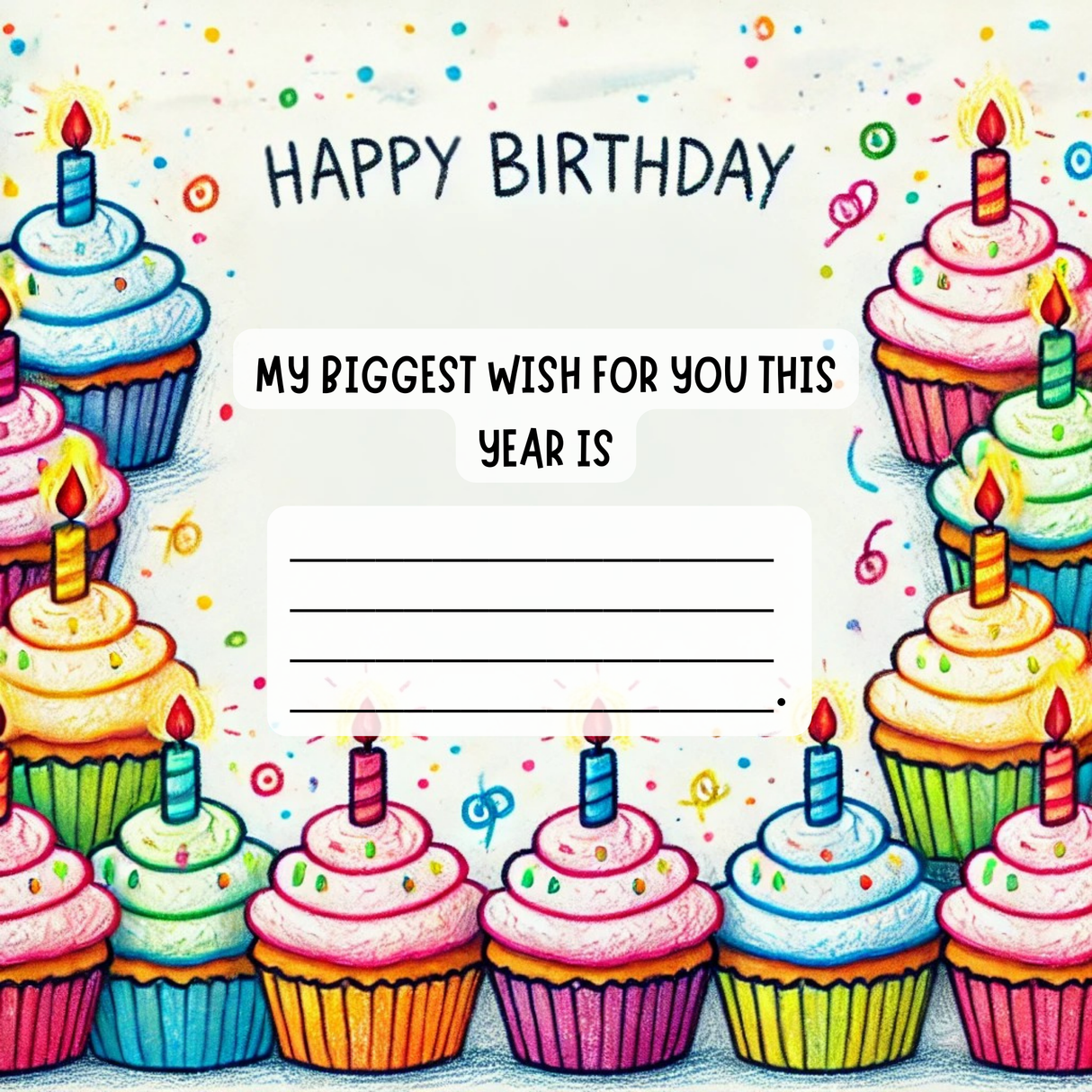 Happy Birthday Because: A Fill-in-the-Blank Book with Prompts for Sharing Birthday Wishes, Memories & Drawings