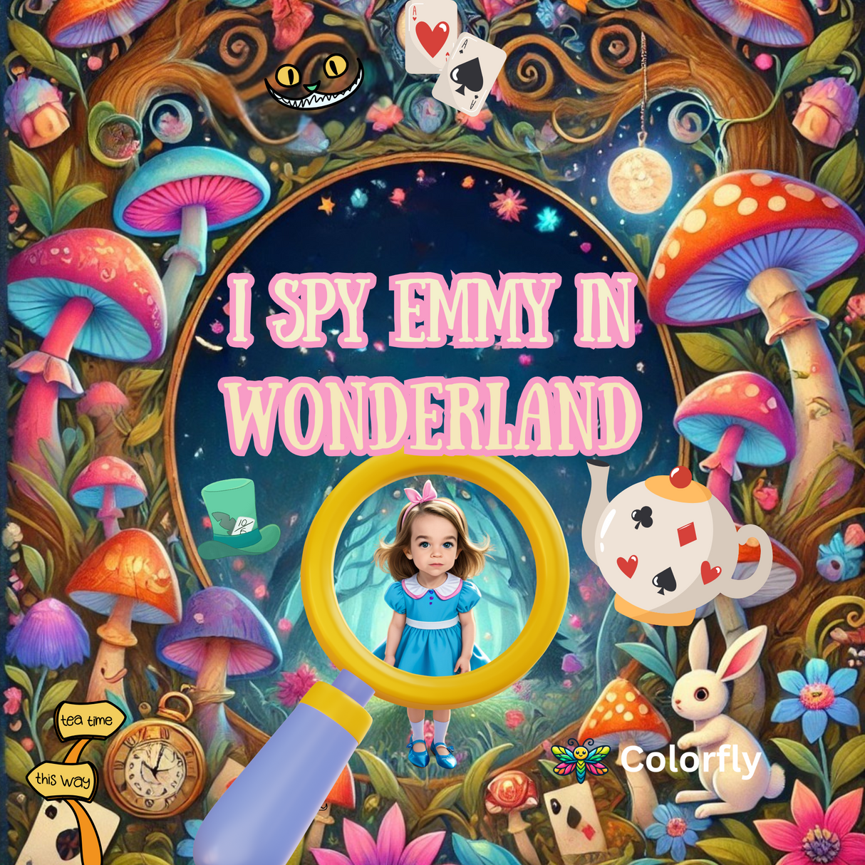 I Spy Alice in Wonderland - Personalized Book - I Spy "Emmy" in Wonderland