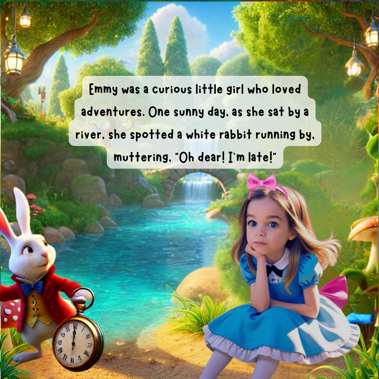 Alice's Adventures in Wonderland - Personalized Story Book - "Emmy" in Wonderland