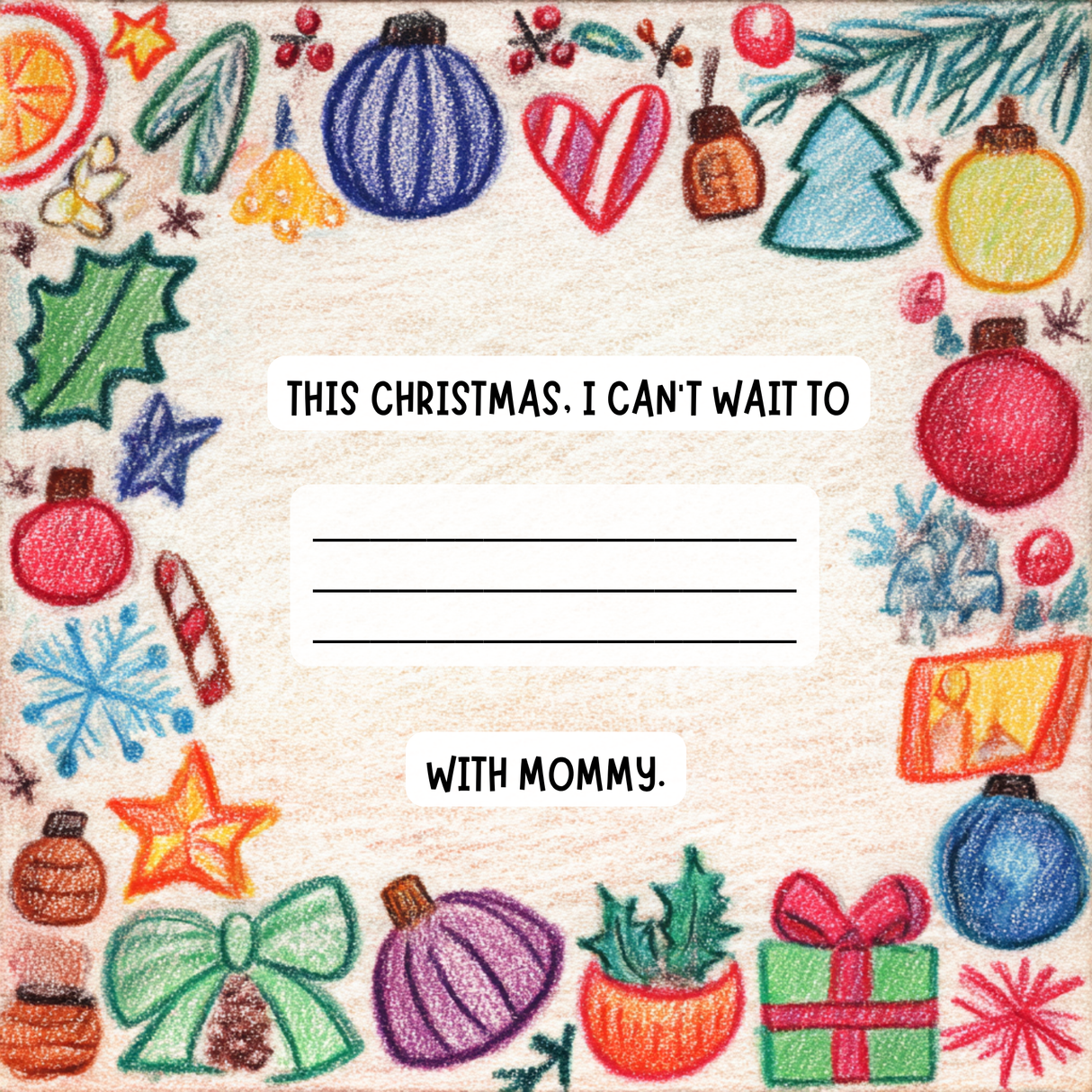 Merry Christmas Mommy I Love You Because, A Christmas Keepsake Book for Mom: Fill-in-the-Blank Memory Gift