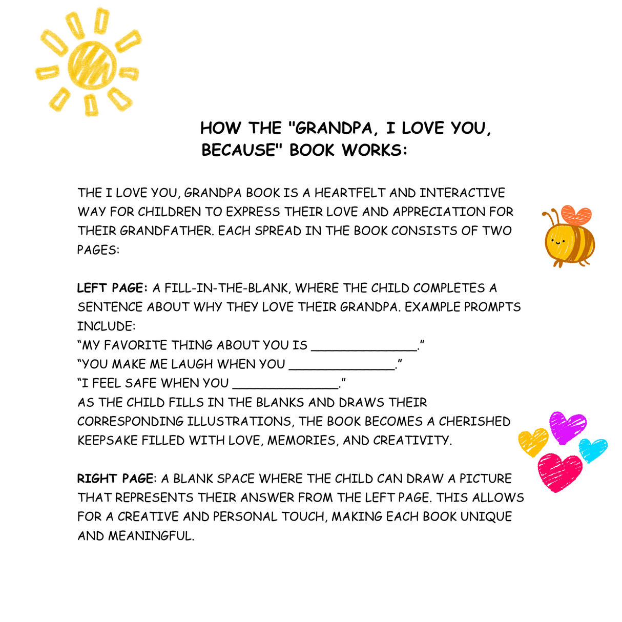 Grandpa, I Love You Because: A Fill-in-the-Blank Book with Prompts for Sharing Love, Memories & Drawings