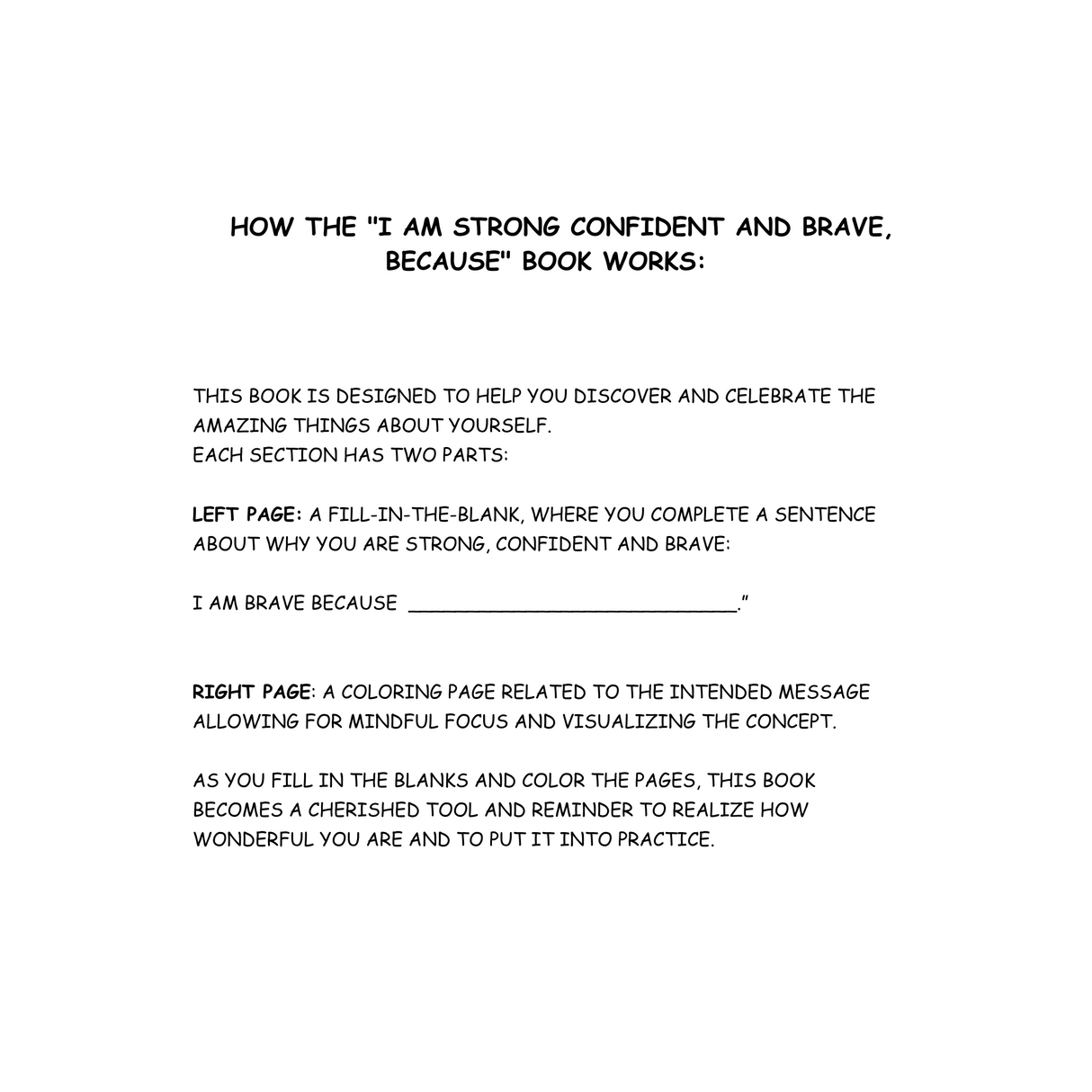 I Am Strong, Confident, and Brave Because… | Empowering Fill-in-the-Blank Activity Book for Kids