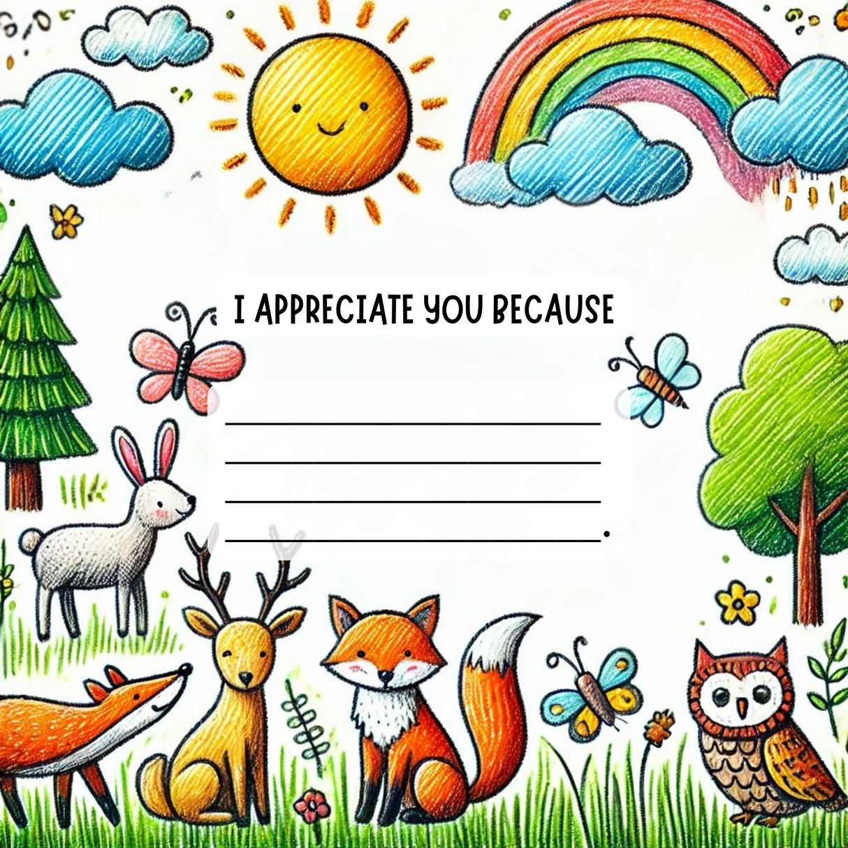 Thank You Because: A Fill-in-the-Blank Book with Prompts for Sharing Gratitude, Memories & Drawings
