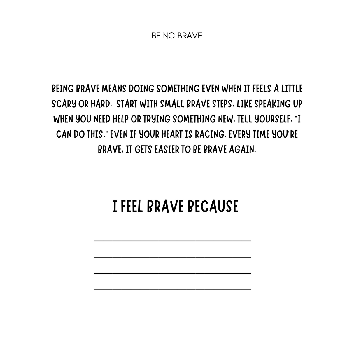 I Am Strong, Confident, and Brave Because… | Empowering Fill-in-the-Blank Activity Book for Kids