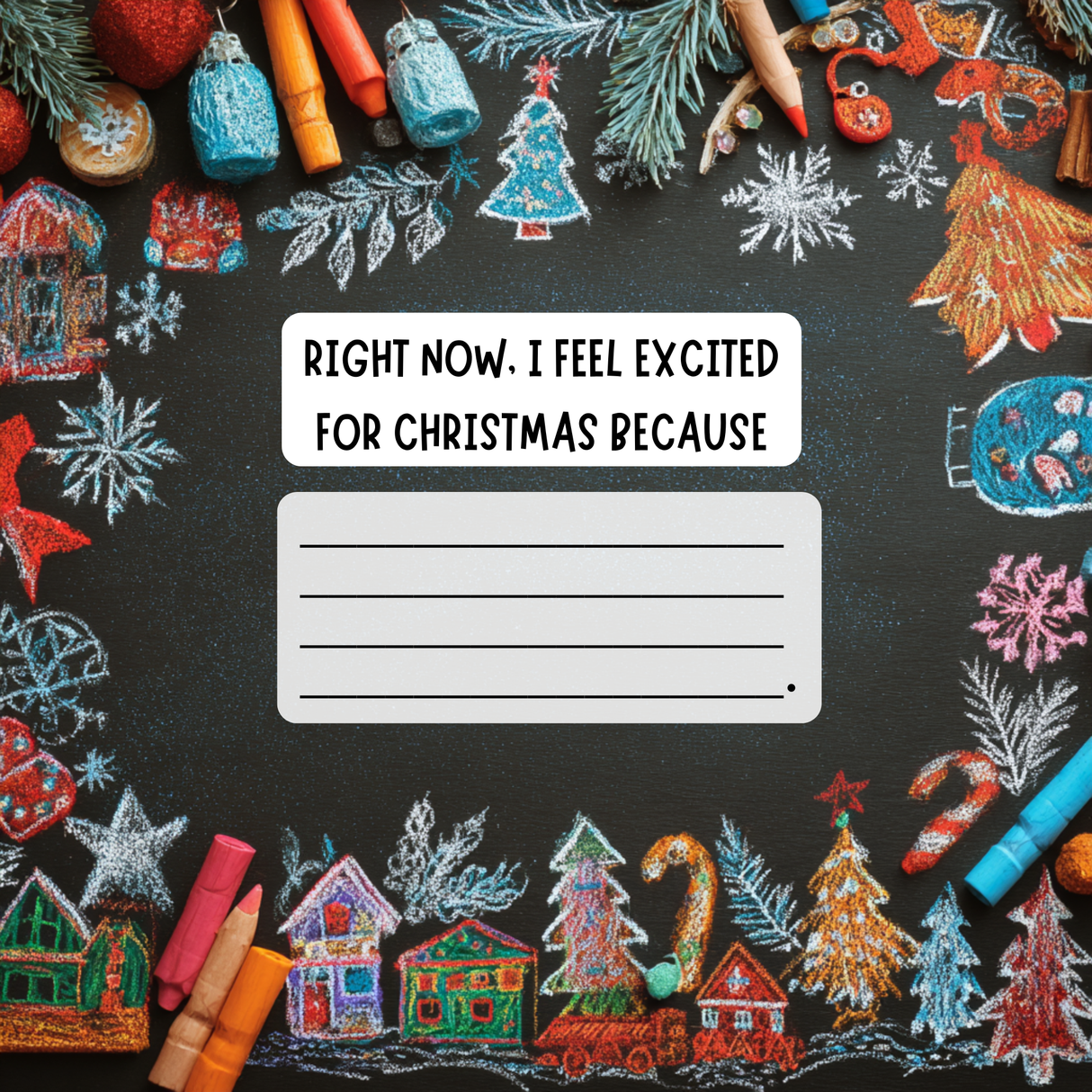 Dear Santa, I Love Christmas Because: A Fill-in-the-Blank Book, Christmas memory Keepsake