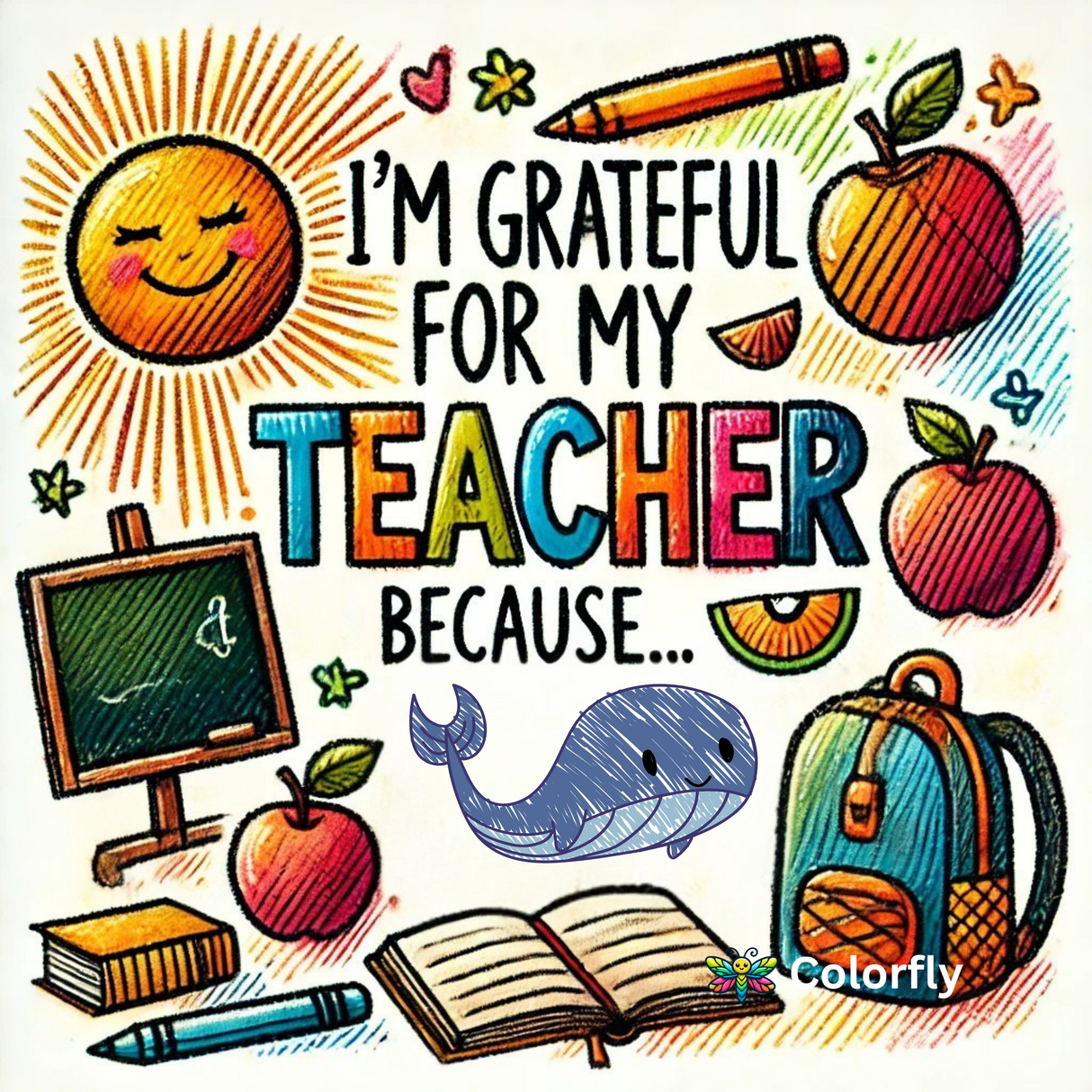 Teacher, I'm Grateful For You Because: A Fill-in-the-Blank Book with Prompts for Sharing Appreciation, Memories & Drawings