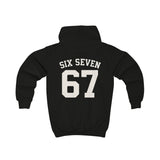 Kids Hoodie — 'Six Seven 67' Vintage Sports Number Hooded Sweatshirt for Children