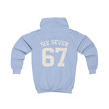 Kids Hoodie — 'Six Seven 67' Vintage Sports Number Hooded Sweatshirt for Children
