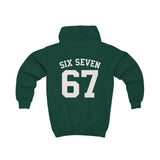 Kids Hoodie — 'Six Seven 67' Vintage Sports Number Hooded Sweatshirt for Children