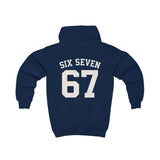 Kids Hoodie — 'Six Seven 67' Vintage Sports Number Hooded Sweatshirt for Children