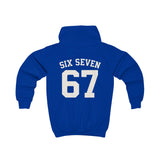 Kids Hoodie — 'Six Seven 67' Vintage Sports Number Hooded Sweatshirt for Children