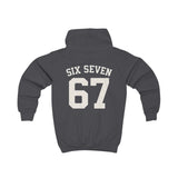 Kids Hoodie — 'Six Seven 67' Vintage Sports Number Hooded Sweatshirt for Children