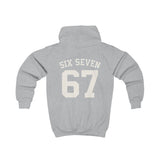 Kids Hoodie — 'Six Seven 67' Vintage Sports Number Hooded Sweatshirt for Children