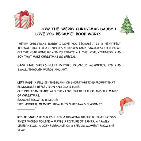 Merry Christmas Daddy I Love You Because: A Fill-in-the-Blank Book with Prompts for Sharing Love, Memories & Drawings