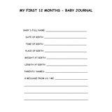 My First 12 Months – A Sweet and Simple Baby Memory Journal by Colorfly