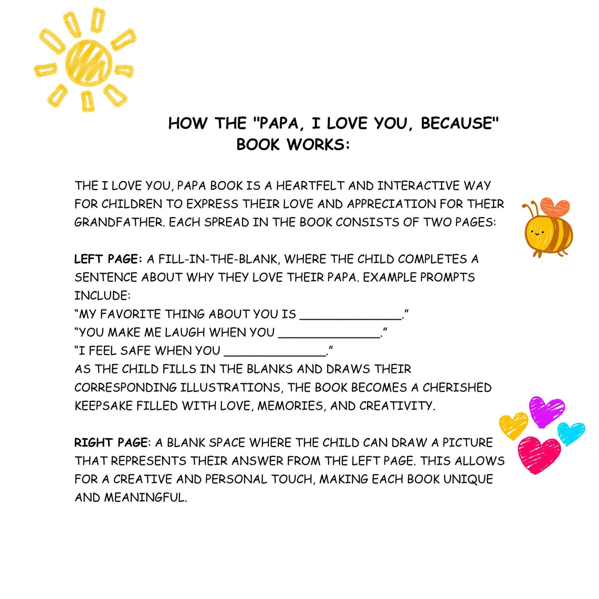Papa, I Love You Because: A Fill-in-the-Blank Book with Prompts for Sharing Love, Memories & Drawings