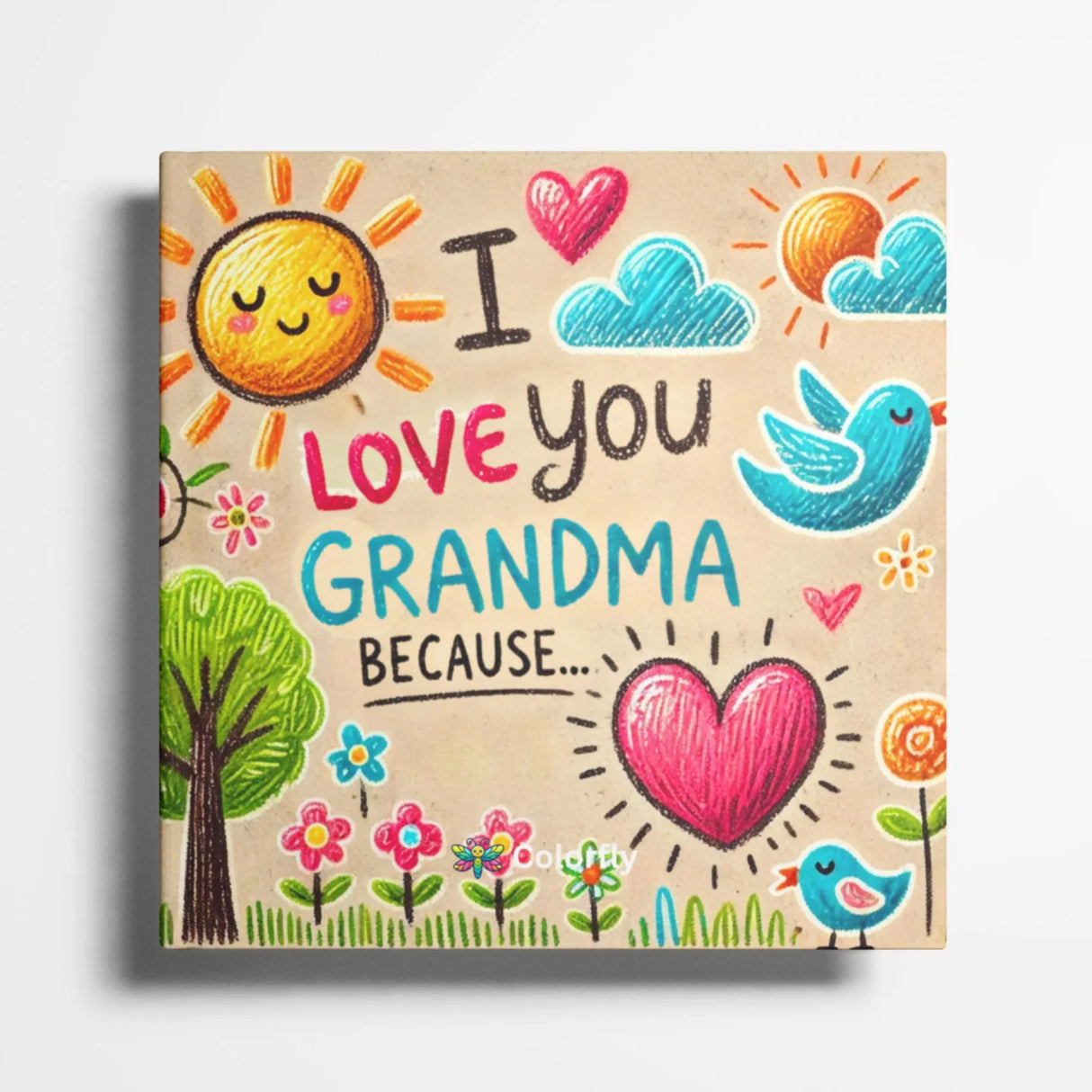 Grandma, I Love You Because: A Fill-in-the-Blank Book with Prompts for Sharing Love, Memories & Drawings